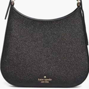 Kate Spade Elegant Black Glitter Shoulder Bag